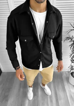 Camasa barbati casual neagra 12910  imagine