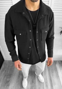 Camasa barbati casual neagra 13041 52-1 imagine