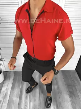 Camasa barbati casual rosie slim fit B8411 63-1 E imagine