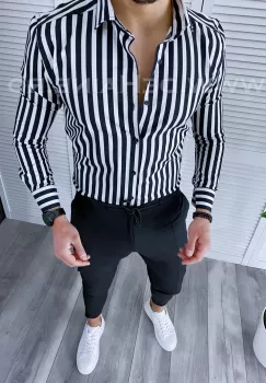 Camasa barbati cu dungi slim fit B3723 2-3.4 imagine