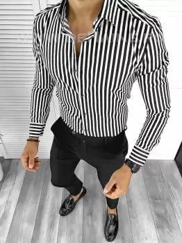 Camasa barbati cu dungi slim fit B3723 W13-5 W14-5* imagine