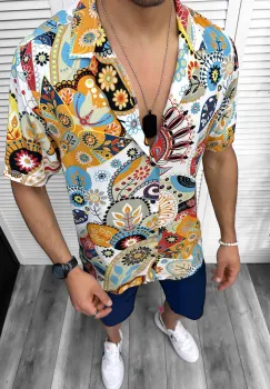 Camasa barbati de vara  maneca scurta  cu imprimeu 13083 imagine