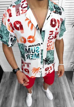 Camasa barbati de vara  maneca scurta  cu imprimeu 13089 imagine