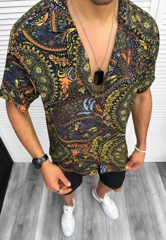Camasa barbati de vara  maneca scurta  cu imprimeu 13094 imagine