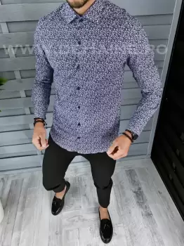 Camasa barbati eleganta cu imprimeu slim fit A4428 W11-3.1.2.3 imagine