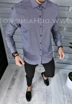 Camasa barbati eleganta cu imprimeu slim fit B1371 V1-2.3 imagine