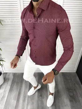 Camasa barbati grena slim fit B6402 imagine