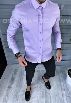Camasa barbati lila slim fit B1357 E imagine