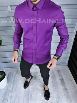 Camasa barbati mov slim fit cu butoni B1357 61-5 E imagine
