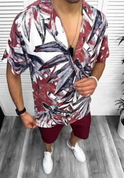 Camasa barbati PREMIUM   maneca scurta  cu imprimeu 13049 imagine