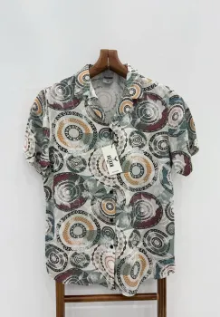 Camasa barbati PREMIUM   maneca scusta  cu imprimeu 13174 imagine