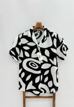 Camasa barbati PREMIUM   maneca scusta  cu imprimeu 13177 imagine