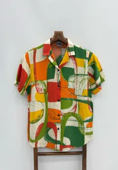 Camasa barbati PREMIUM   maneca scusta  cu imprimeu 13178 imagine