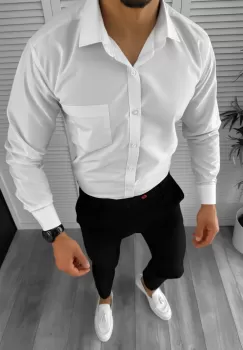 Camasa barbati regular fit alba 12511 imagine