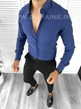 Camasa barbati slim fit bleumarin B5341 W15 imagine