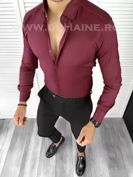 Camasa barbati slim fit grena B8486 61-2E imagine