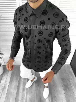 Camasa barbati slim fit neagra B8819 11-5 imagine