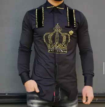 Camasa barbati slim fit pentru evenimente B5904 P15-3 imagine