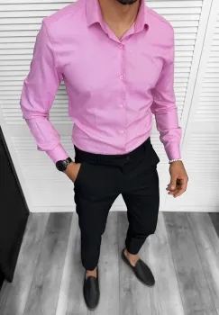 Camasa barbati slim fit roz13214 imagine