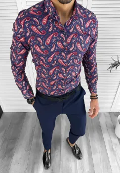 Camasa barbati verde slim fit 12744 P18-5.1 imagine