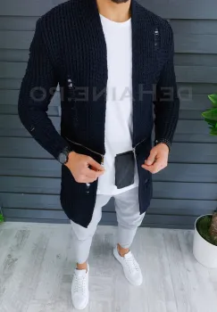 Cardigan barbati bleumarin slim fit ZR T3639  P18-4.2 imagine