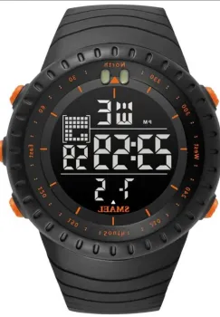 Ceas barbati sport negru cu orange W1008 imagine