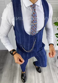 Compleu barbati Vesta + Pantaloni bleumarin B5517 25-4 E imagine