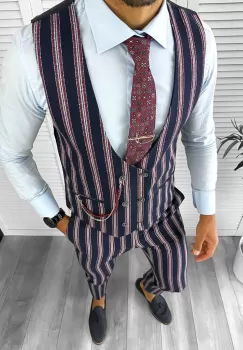 Compleu barbati Vesta + Pantaloni grena B7922 Z1-2.3 imagine