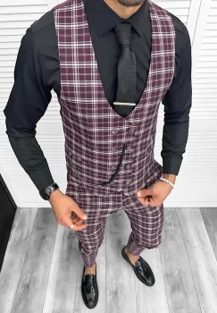 Compleu barbati  Vesta + Pantaloni  Lant si cravata cadou  B4008  Z6-2 imagine