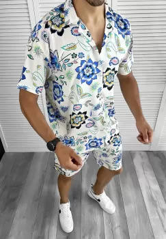 Compleu de vara camasa imprimeu + pantaloni 12162 imagine