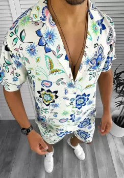 Compleu de vara camasa imprimeu + pantaloni 12162 I15-4.3 imagine