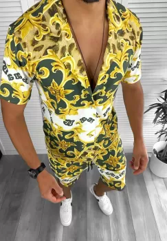 Compleu de vara camasa imprimeu + pantaloni 12773 21-4.1.2 imagine