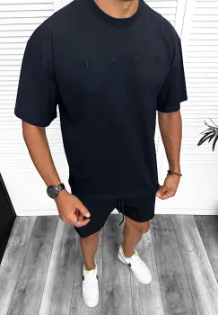 Compleu de vara tricou + pantaloni  negru  13319 imagine