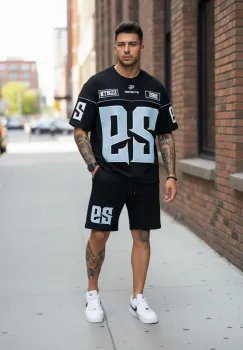 Compleu de vara tricou + pantaloni  negru 5069 imagine