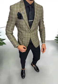 Costum barbati  slim fit sacou  pantaloni  vesta  cravata  batista  13196 imagine