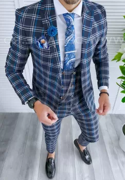 Costum barbati slim fit + Vesta A7800 imagine