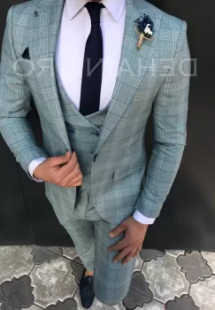 Costum barbati slim fit + vesta ZR A8843 S17 imagine