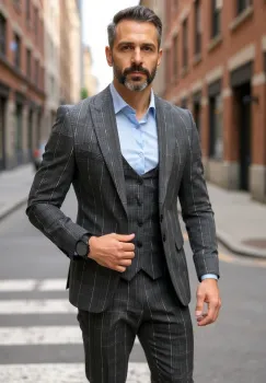 Costum barbati slim fit + Vestagri 792 P19-2.2 imagine