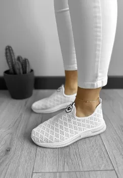 Espadrile dama casual albe CL06 imagine