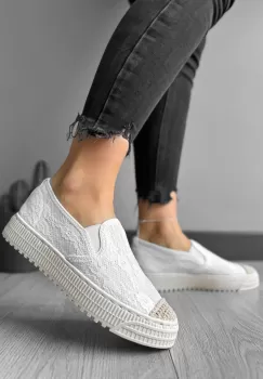 Espadrile dama casual albe Y602 imagine