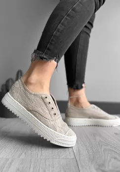 Espadrile dama casual bej Y601 imagine