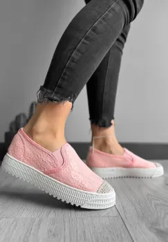 Espadrile dama casual roz Y602 imagine