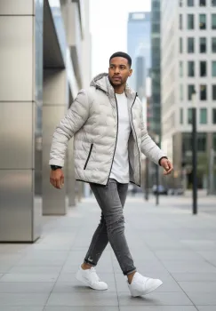 Geaca barbati  bej 5226 imagine