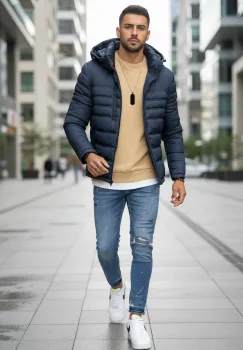 Geaca barbati  bleumarin 5208 123-4 imagine