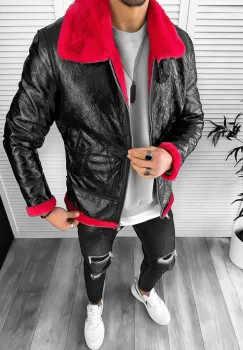 Geaca barbati de iarna imblanita neagra 3070 imagine