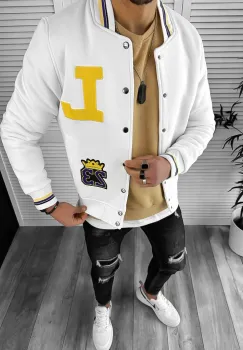 Geaca barbati de toamna cu imprimeu alba K218 O3-5.3 imagine