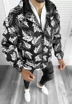 Geaca barbati de toamna cu imprimeu din fas subtire 12175 imagine