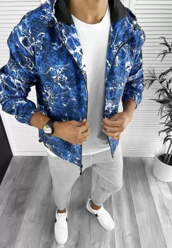 Geaca barbati de toamna cu imprimeu din fas subtire 12273 O4-7.3 imagine