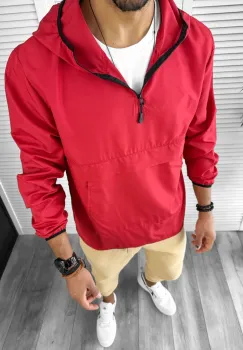 Geaca barbati de toamna din fas subtire rosie B3344 imagine