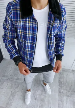 Geaca barbati de toamna in carouri B2853 Z1-5 imagine